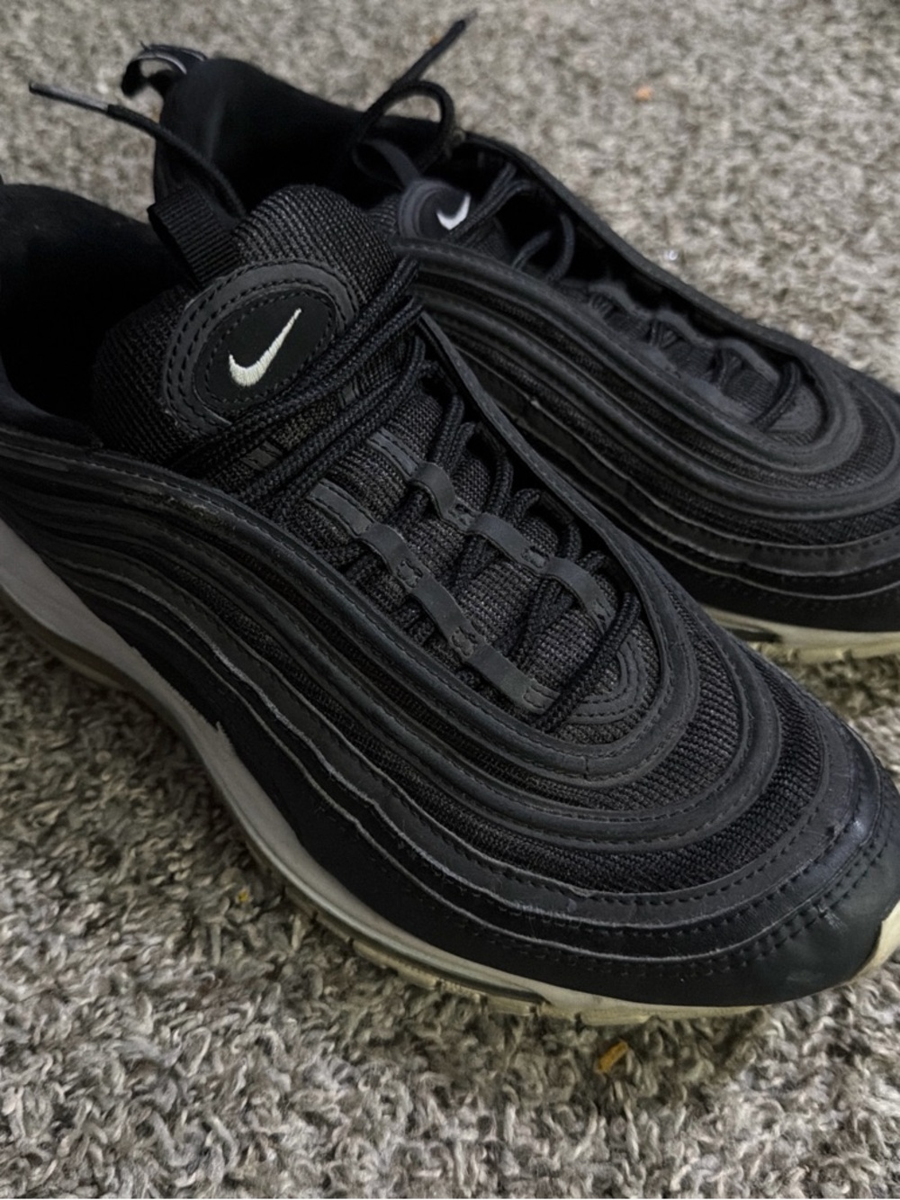 Nike Air Max Men’s Black/White Layered Running Sneakers